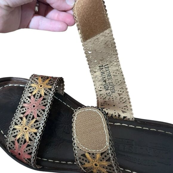 Spring Step L’Artiste Leather Strap Sandals W/ Floral Design, EU 37, US 6.5-7 - Picture 4 of 7